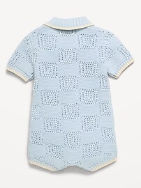 Image number 3 showing, Short-Sleeve Sweater-Knit One-Piece Romper for Baby