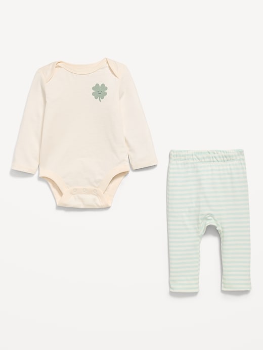 Image number 4 showing, Long-Sleeve Bodysuit and Leggings Set for Baby