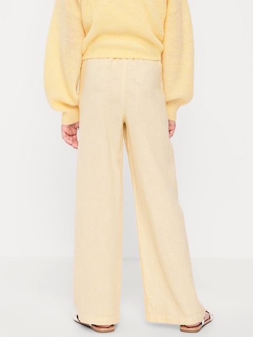 Image number 2 showing, Striped Linen-Blend Wide-Leg Pants for Girls