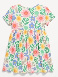 Image number 2 showing, Short-Sleeve Ribbed Graphic Dress for Toddler Girls