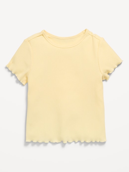 Image number 1 showing, Short-Sleeve Lettuce-Edge T-Shirt for Toddler Girls
