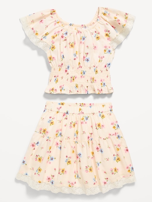 Image number 2 showing, Printed Short-Sleeve Top and Skirt Set for Toddler Girls