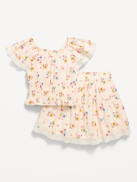 Image number 1 showing, Printed Short-Sleeve Top and Skirt Set for Toddler Girls