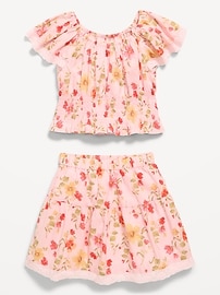 Image number 5 showing, Printed Short-Sleeve Top and Skirt Set for Toddler Girls