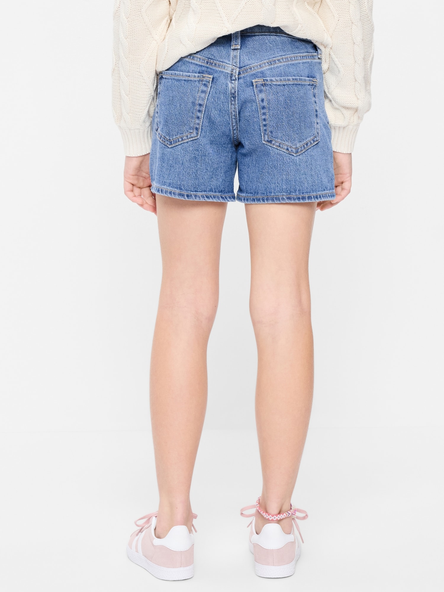 High-Waisted Jean Midi Shorts for Girls