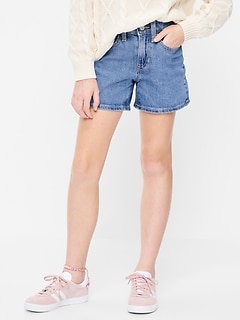 High-Waisted Jean Midi Shorts for Girls