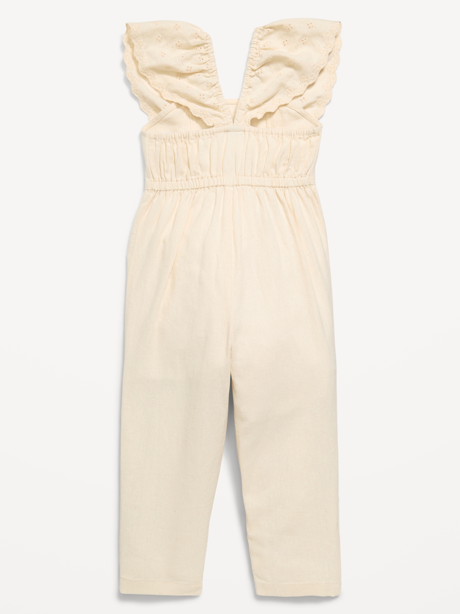 Linen-Blend Ruffled Jumpsuit for Toddler Girls