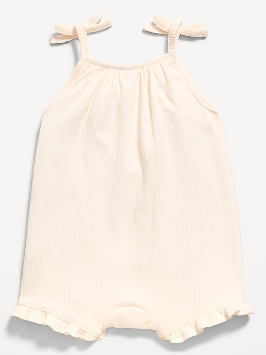 Image number 2 showing, Tie-Strap Graphic One-Piece Romper for Baby