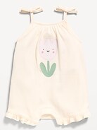Sleeveless Tie-Strap One-Piece Romper for Baby