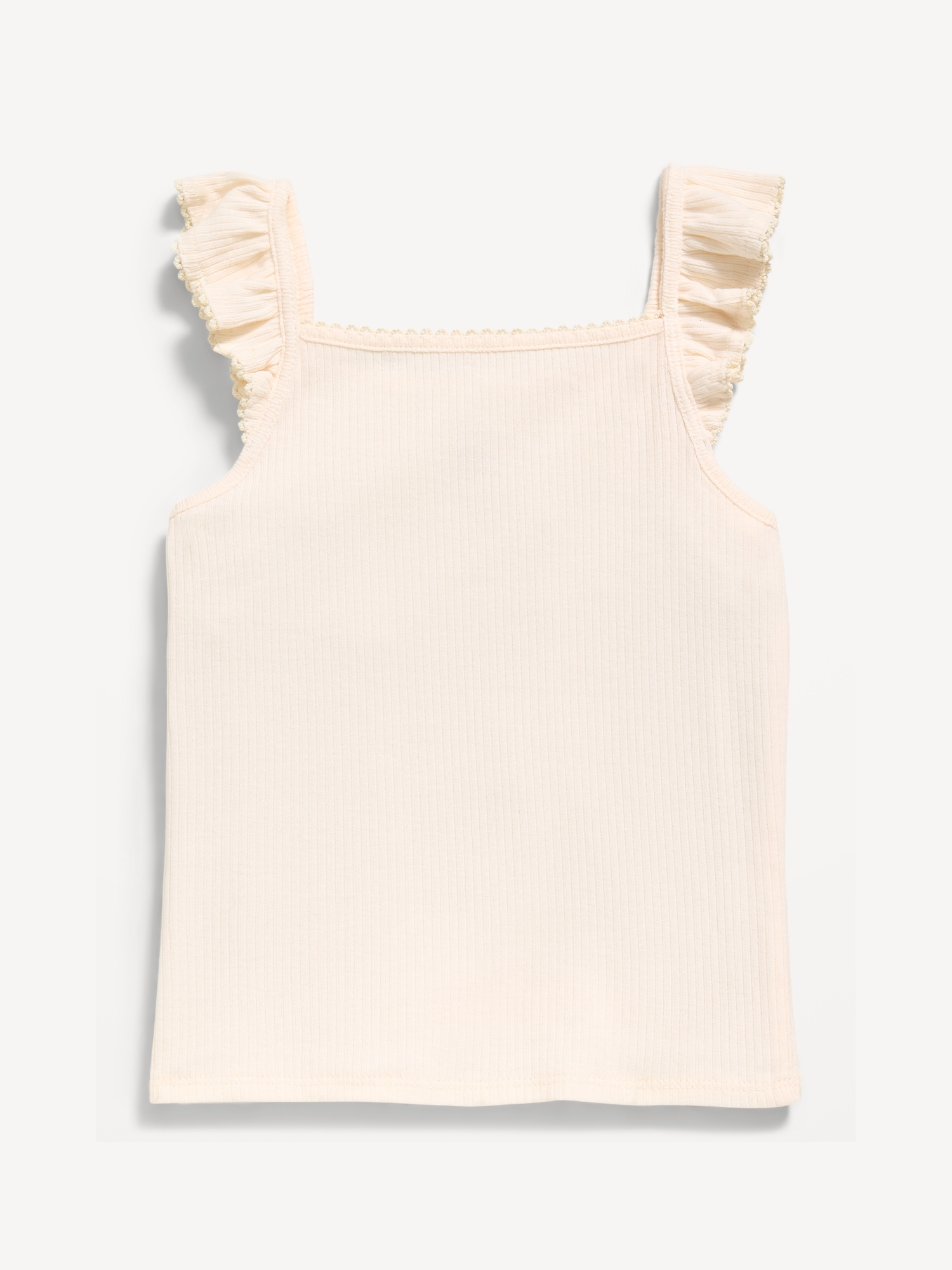 Ribbed Ruffle-Trim Cami for Toddler Girls
