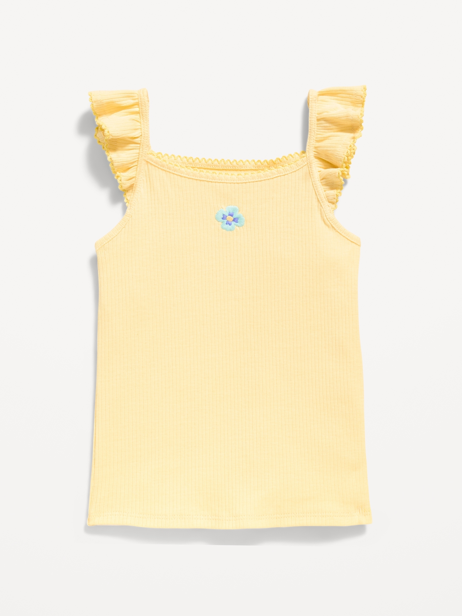 Ribbed Ruffle-Trim Cami for Toddler Girls