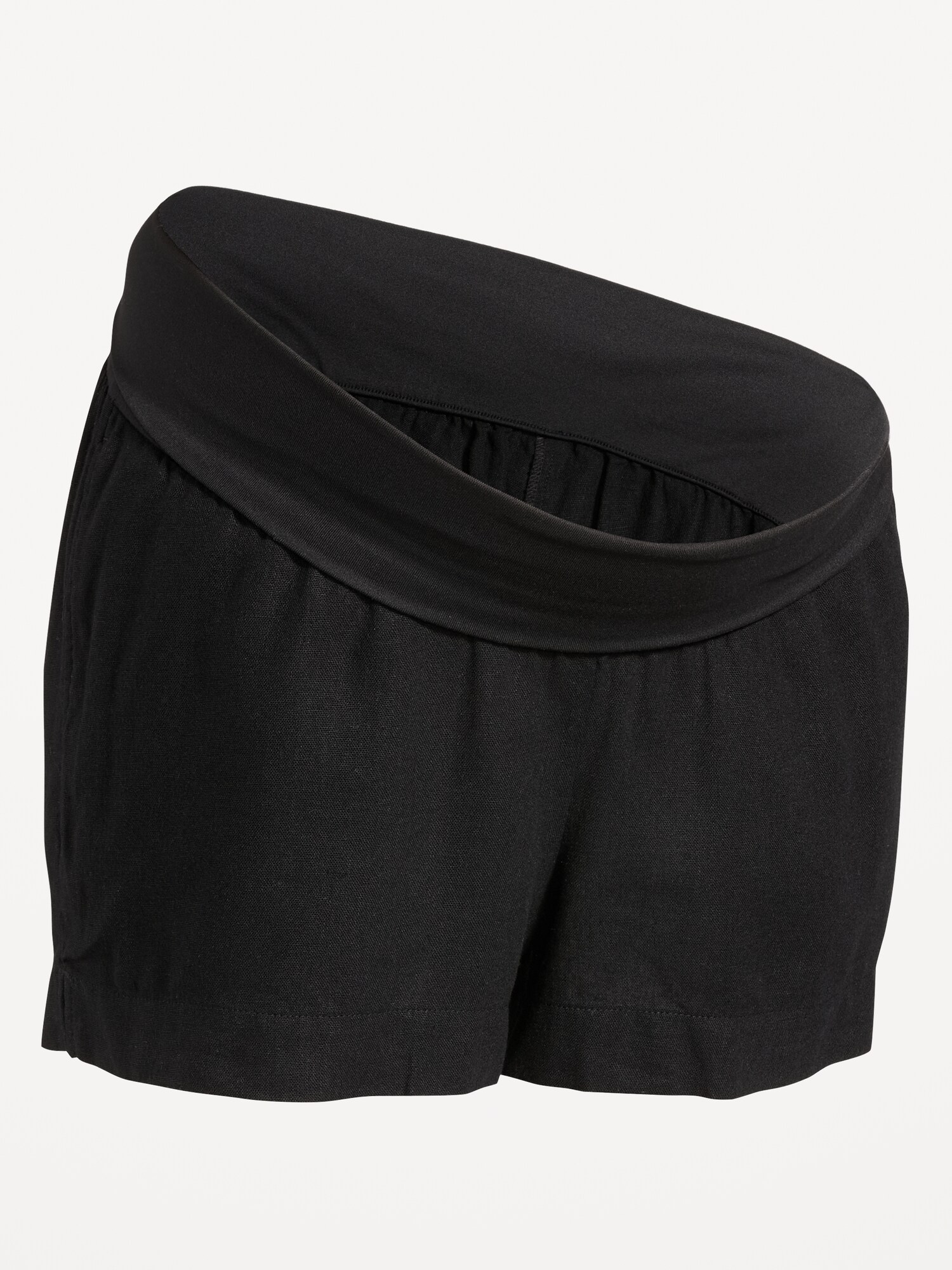 Женские шорты Old Navy Maternity Linen-Blend Pull-On Shorts -- 3.5-inch inseam, цвет: Чёрный — фото 4