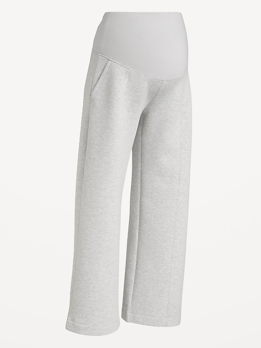Image number 2 showing, Maternity Bounce Fleece Full-Panel Wide-Leg Sweatpants