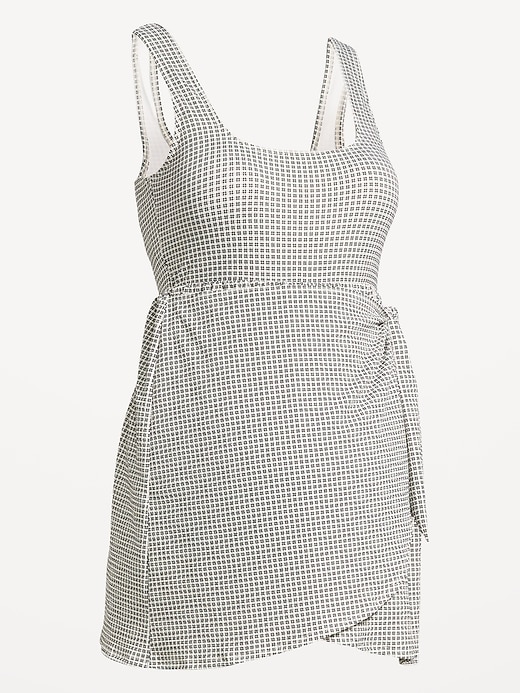 Image number 1 showing, Maternity Classic Wrap Swim Dress