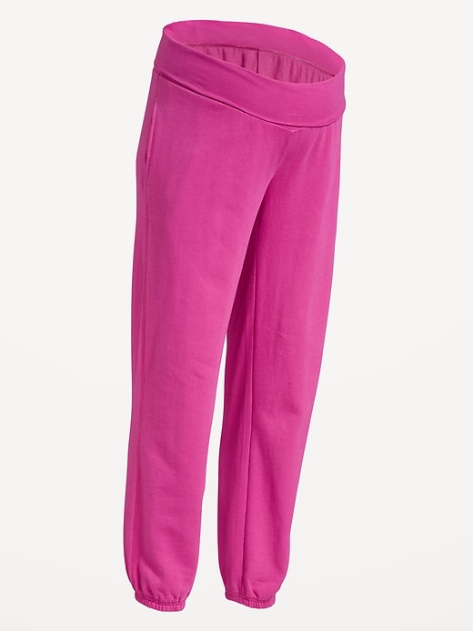 Image number 2 showing, Maternity Rollover-Waist Fleece Jogger
