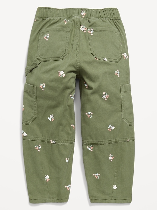 Image number 4 showing, Pull-On Baggy Barrel-Leg Cargo Pants for Toddler Girls