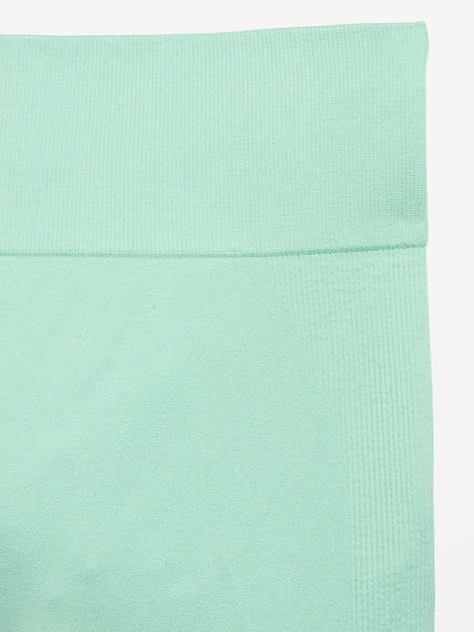 Image number 3 showing, Fitted High-Waisted 7/8-Length Seamless Performance Leggings for Girls