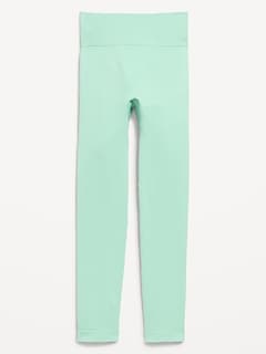 Fitted High-Waisted 7/8-Length Seamless Performance Leggings for Girls