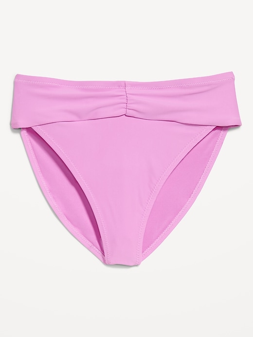 Image number 3 showing, High-Waisted Cinched Bikini Swim Bottoms