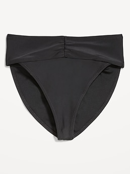 High-Waisted Cinched Bikini Swim Bottoms - image 3