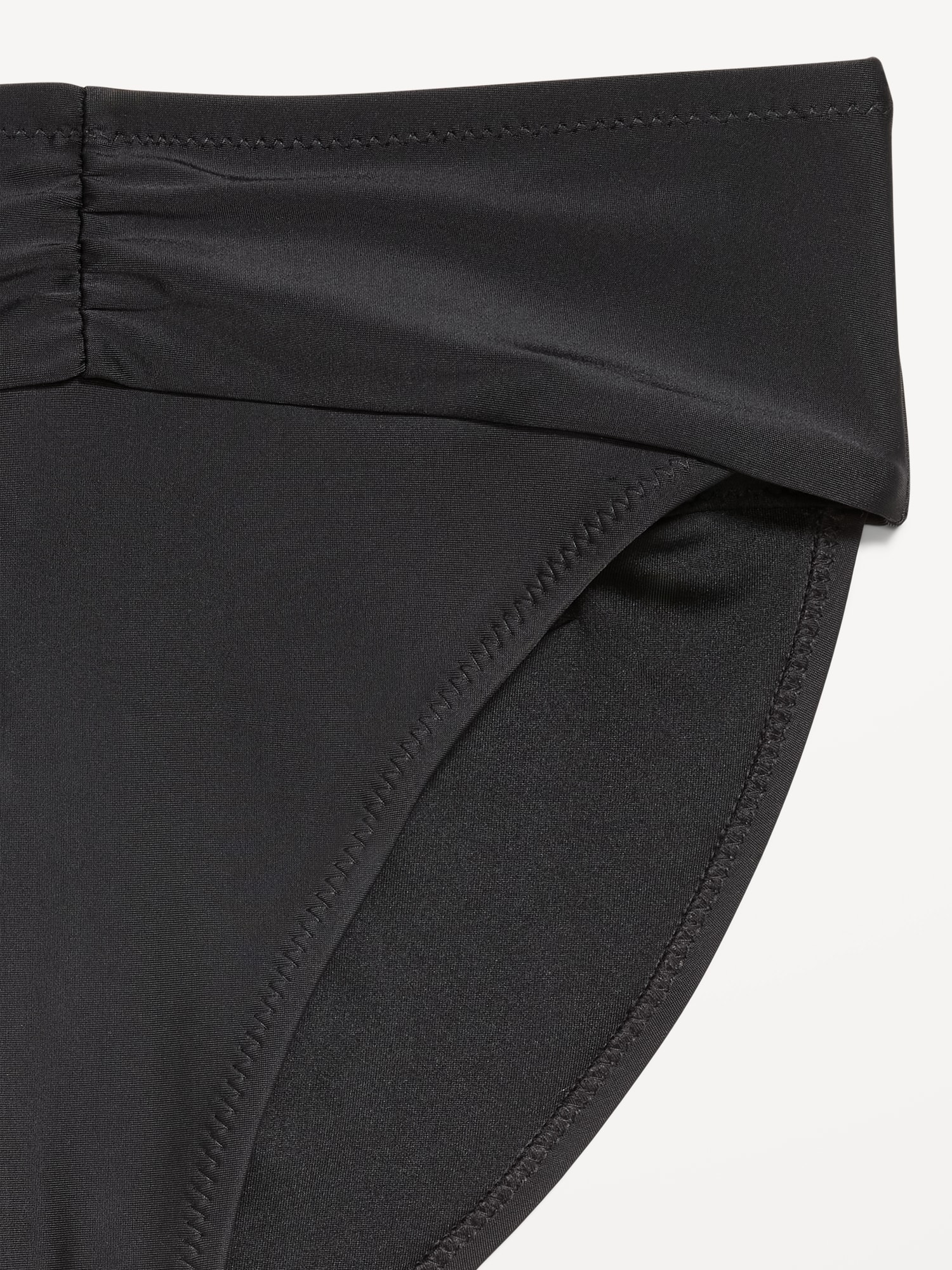 High-Waisted Cinched Bikini Swim Bottoms