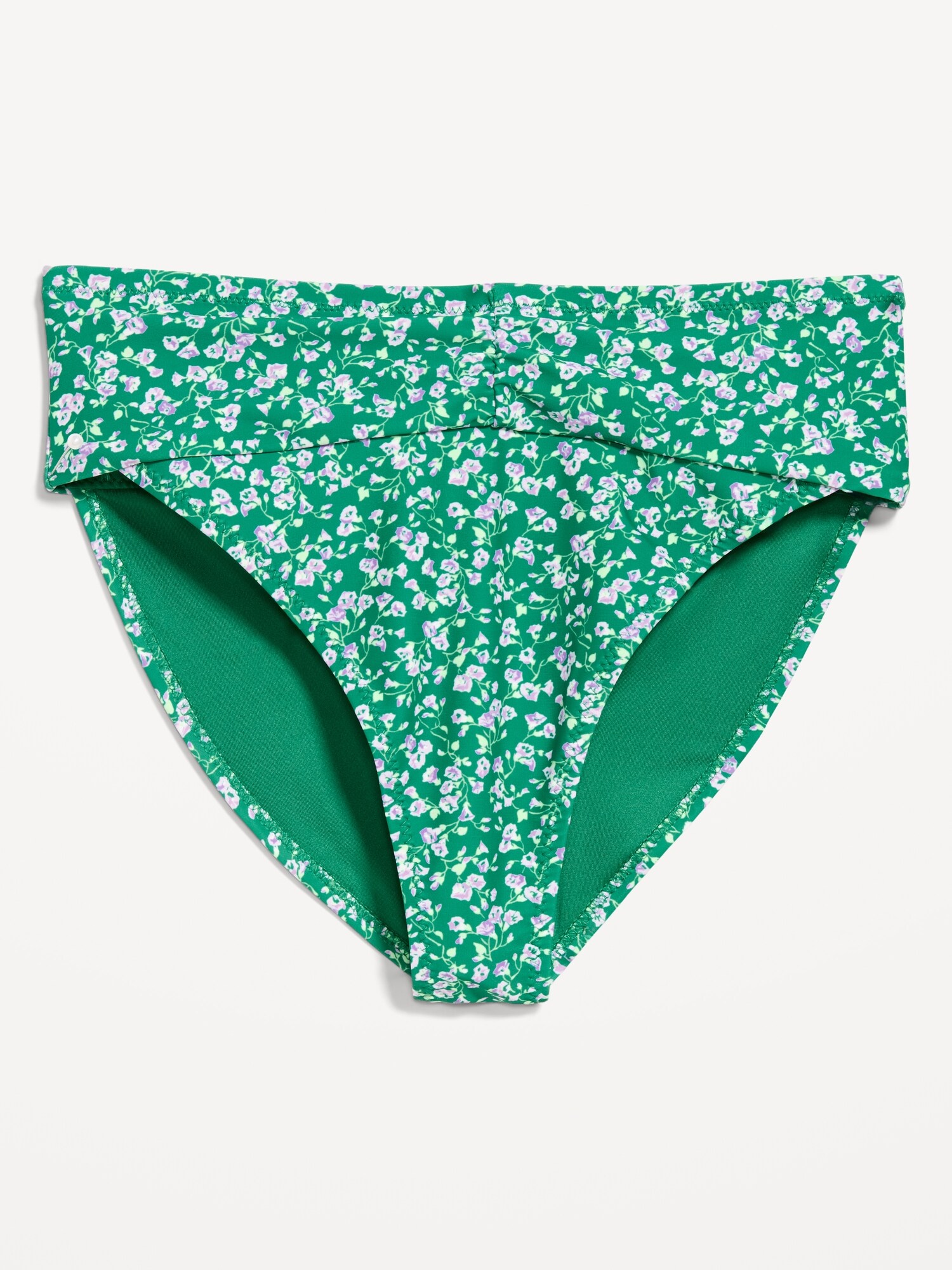 Низ бикини Cinched, крой бикини, высокая посадка — Old Navy, цвет: Зелёный с принтом — фото 4
