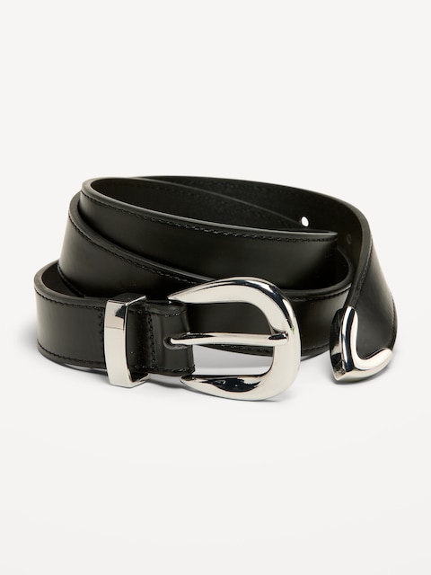 Faux-Leather Western Belt