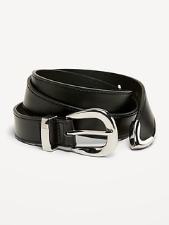Faux-Leather Western Belt