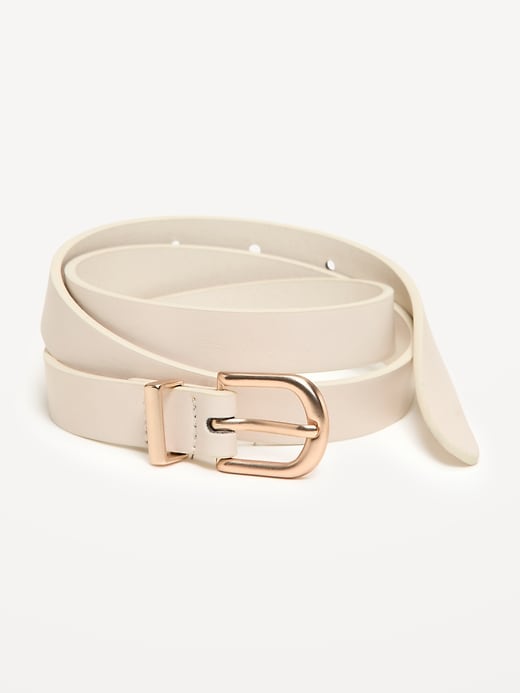 Image number 1 showing, Classic Slim Faux-Leather Belt