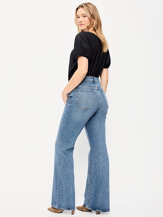 Image number 6 showing, Mid-Rise Loose Boot-Cut Jeans