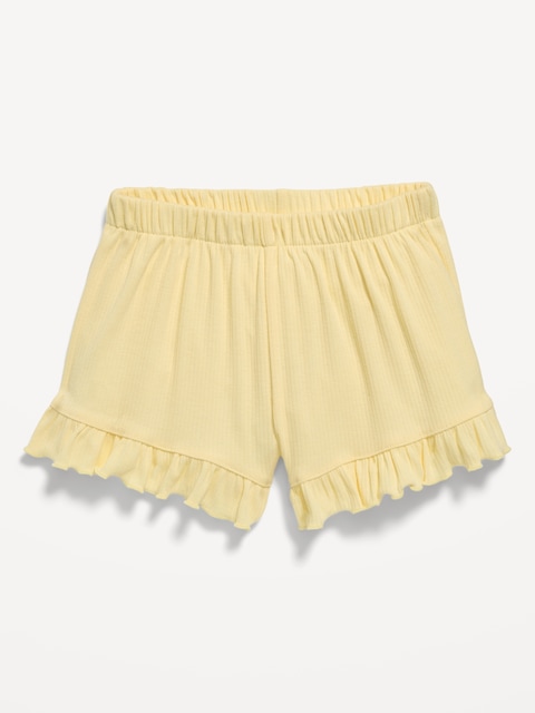 Ribbed Ruffled Shorts for Toddler Girls