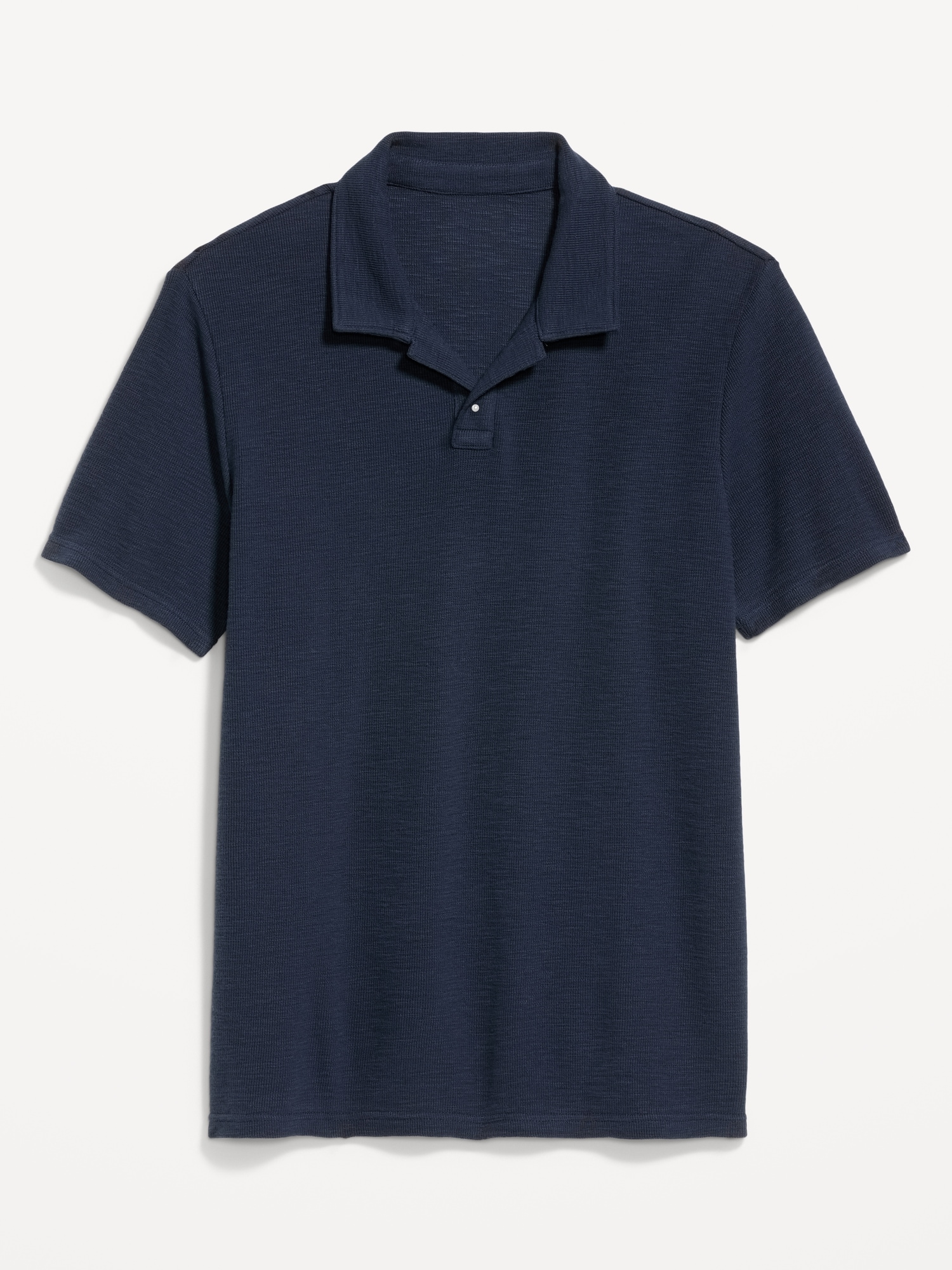 Textured Waffle-Knit Polo