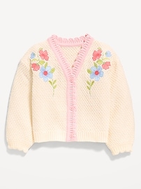 Image number 2 showing, Long-Sleeve Embroidered Cardigan Sweater for Toddler Girls
