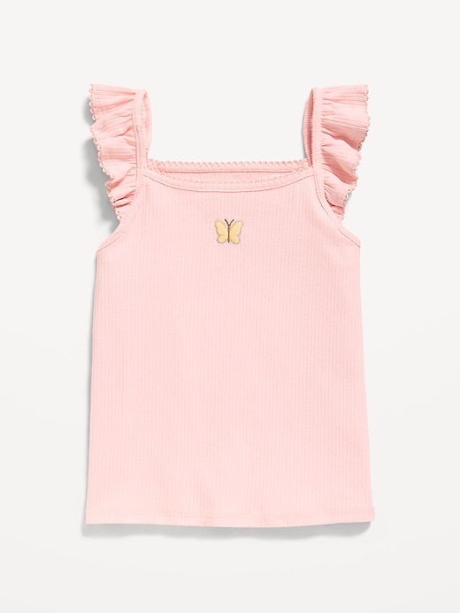 Image number 1 showing, Ribbed Ruffle-Trim Cami for Toddler Girls