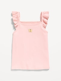 Image number 1 showing, Ribbed Ruffle-Trim Cami for Toddler Girls