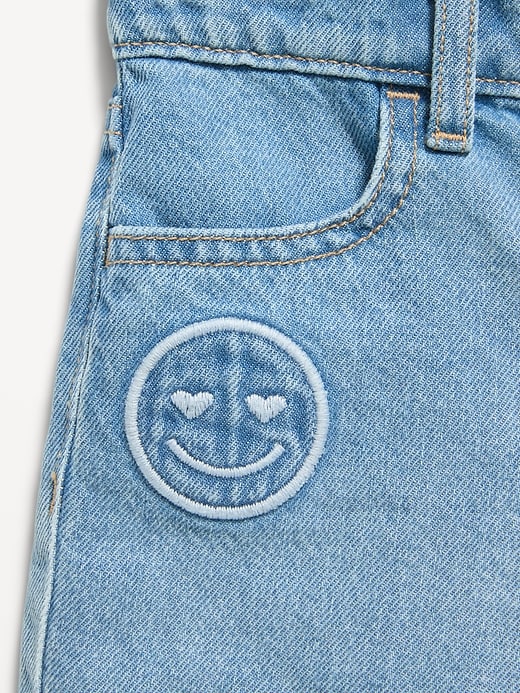 Image number 2 showing, Embroidered Frayed-Hem Jean Shorts for Toddler Girls