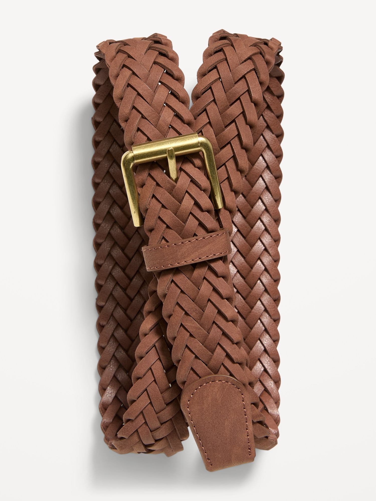Braided Faux-Suede Belt for Men