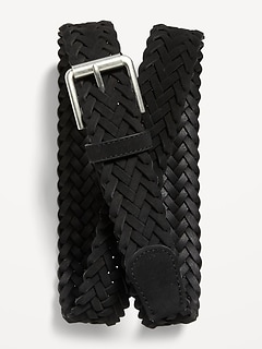 Braided Faux-Suede Belt for Men
