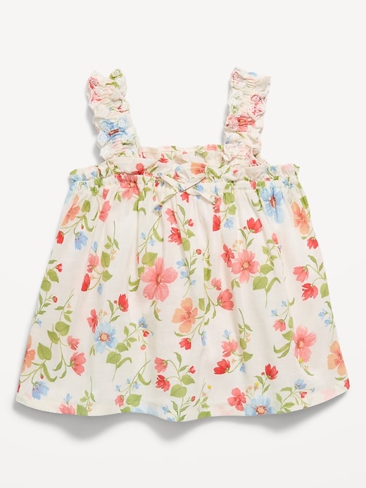 Image number 1 showing, Printed Sleeveless Ruffled Top for Toddler Girls