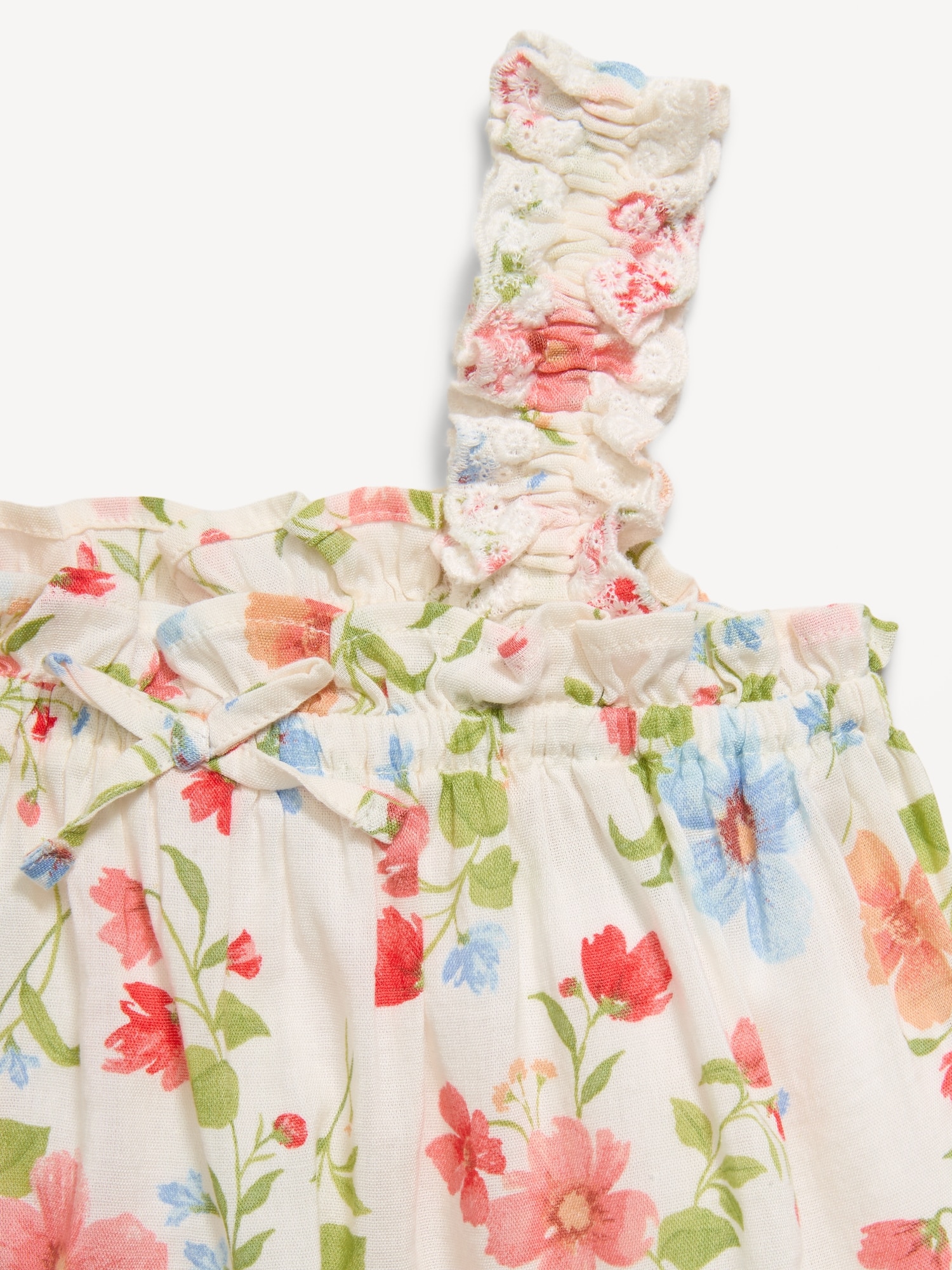 Printed Sleeveless Ruffled Top for Toddler Girls