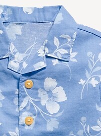Image number 4 showing, Printed Short-Sleeve Linen-Blend Shirt for Baby