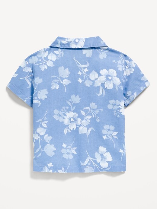 Image number 3 showing, Printed Short-Sleeve Linen-Blend Shirt for Baby