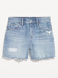 Image number 2 showing, Curvy High-Waisted OG Jean Cut-Off Shorts -- 5-inch inseam