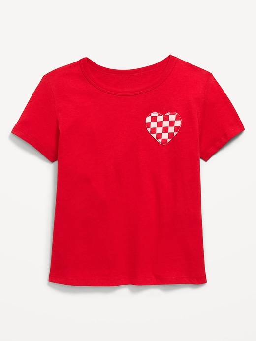 Image number 1 showing, Softest Short-Sleeve Heart-Pocket T-Shirt for Girls