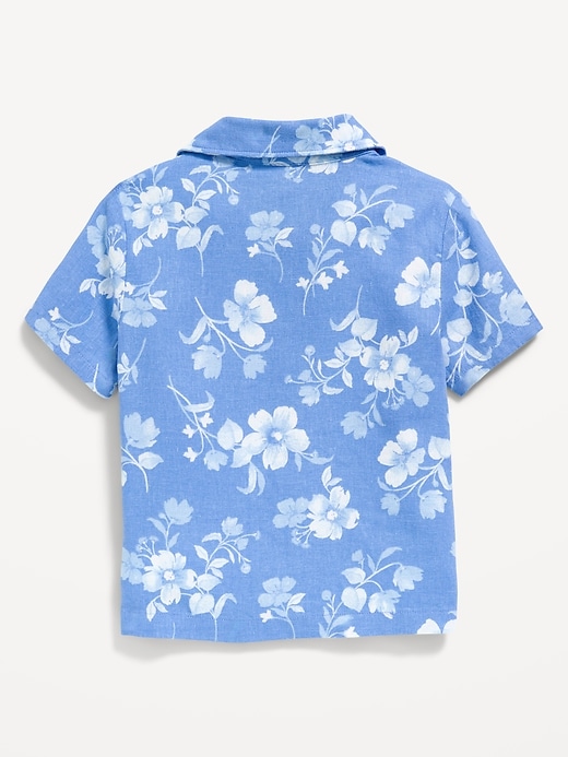 Image number 2 showing, Printed Linen-Blend Pocket Shirt for Toddler Boys