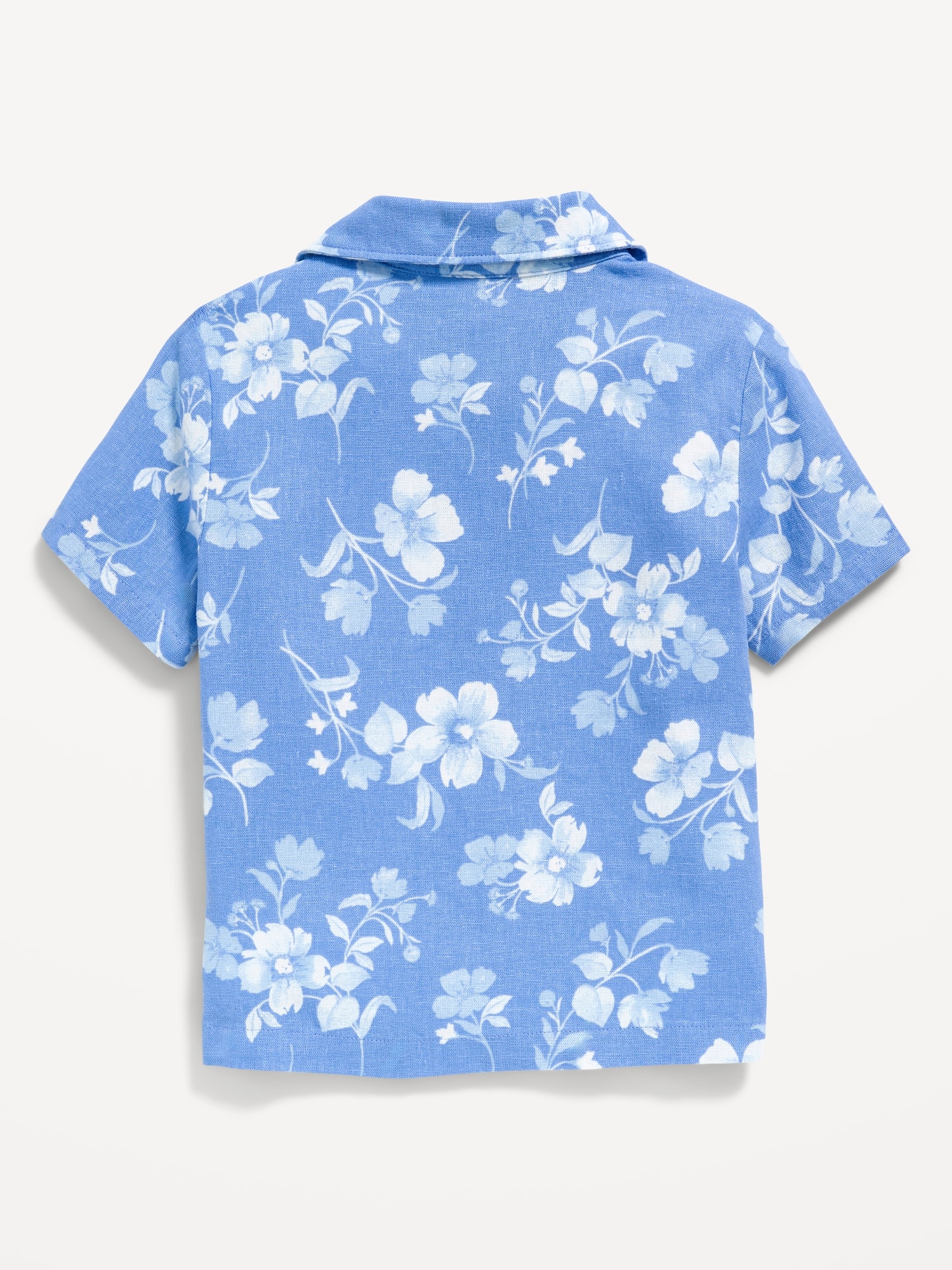 Printed Linen-Blend Pocket Shirt for Toddler Boys