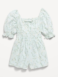 Image number 1 showing, Printed Fit and Flare Romper for Girls