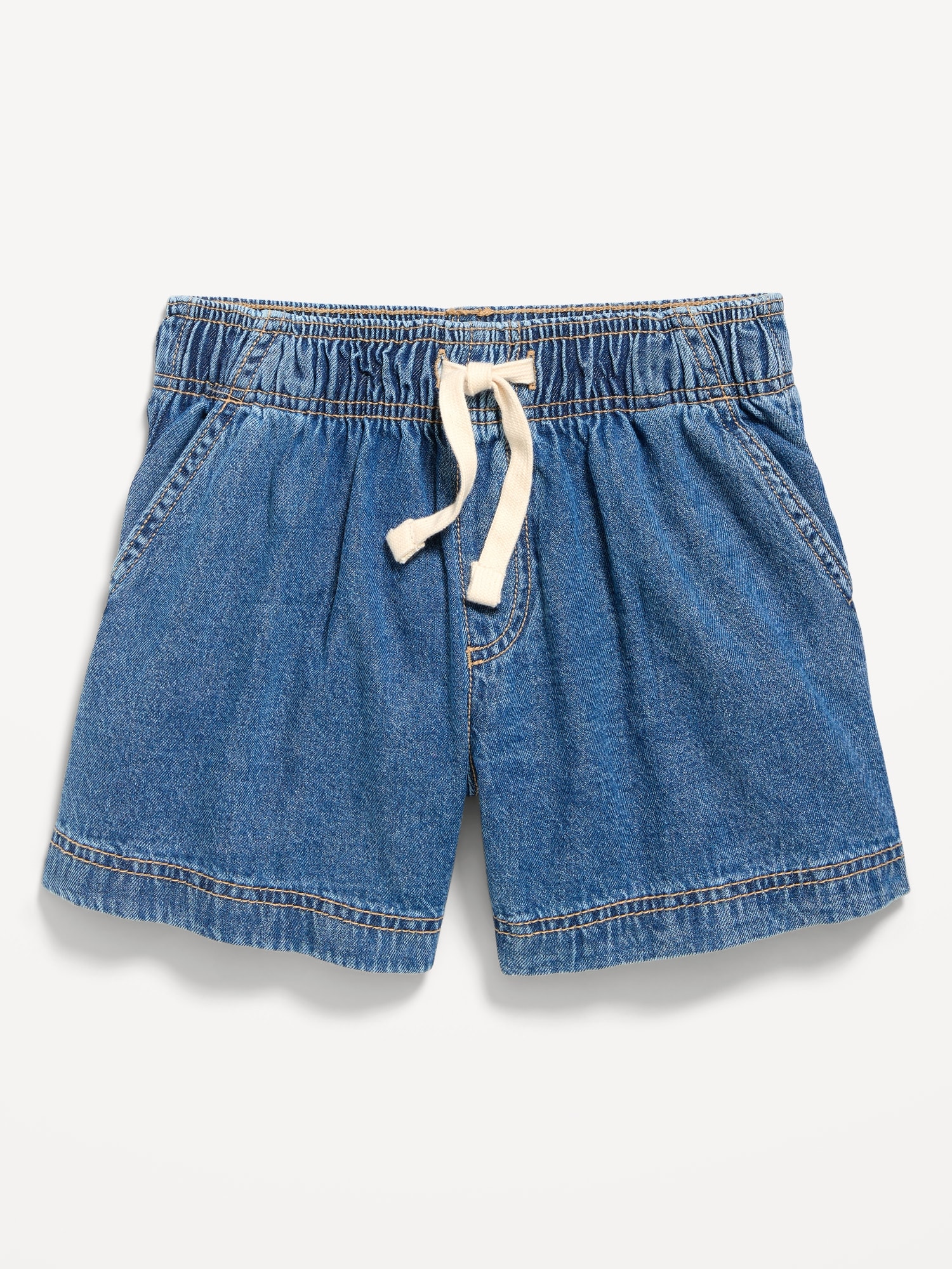 High-Waisted Pull-On Jean Shorts for Girls
