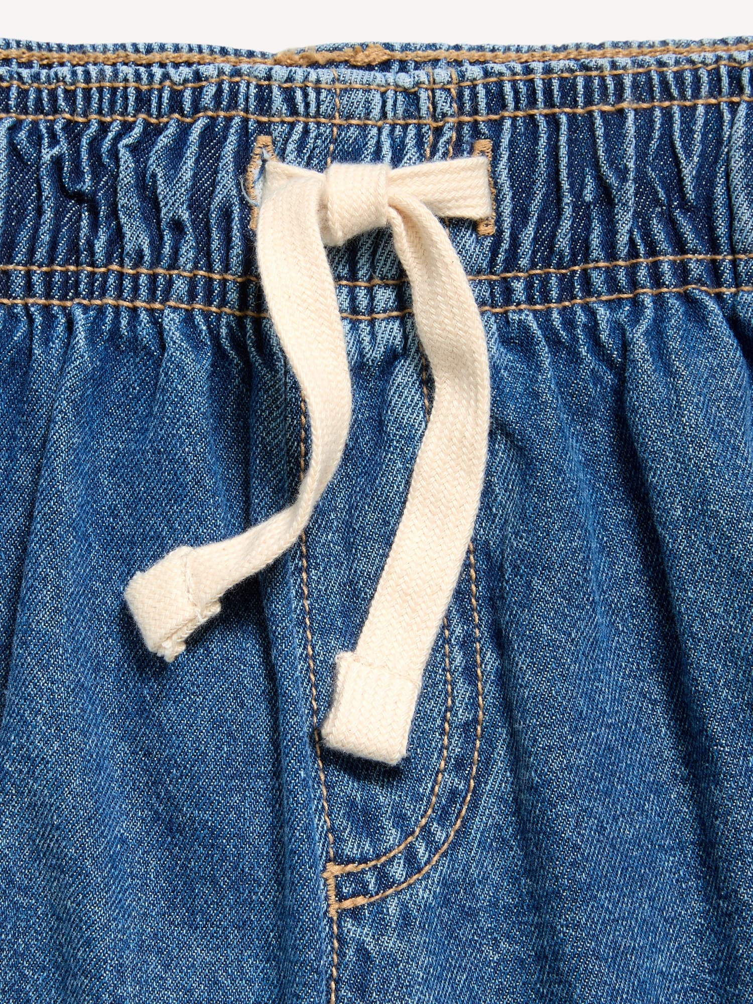 High-Waisted Pull-On Jean Shorts for Girls
