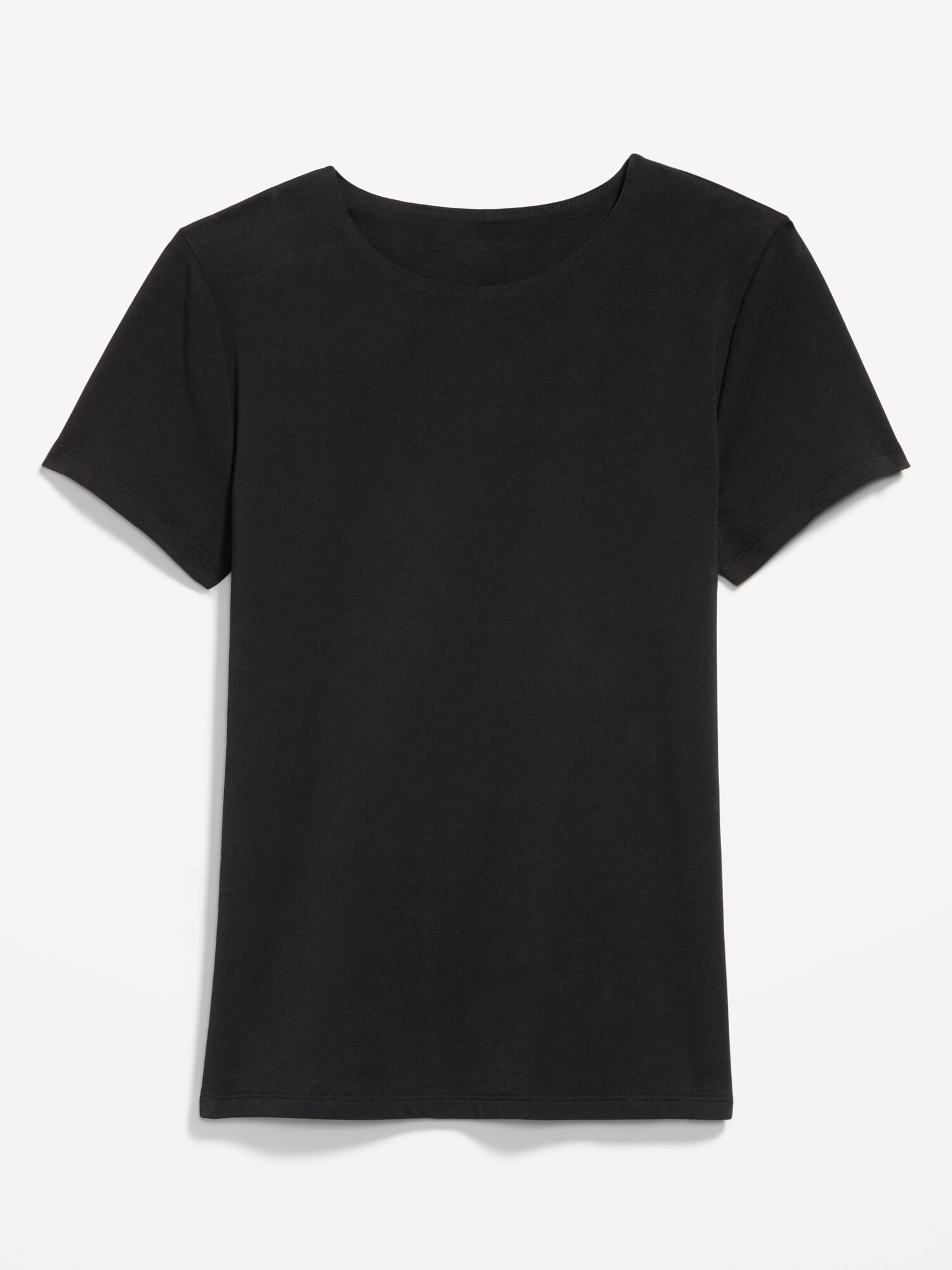 Женский топ Old Navy Hug Double-Layer Crew Neck Top, цвет: Чёрный — фото 4